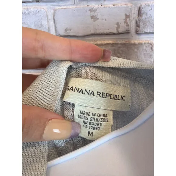 Banana Republic Silk Cardigan, Grey, Medium, Used - Good - Picture 3 of 4